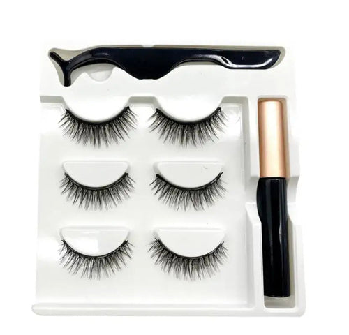 3 Magnetic Lashes with Eyeliner & Lash Applicator | Various Sizes